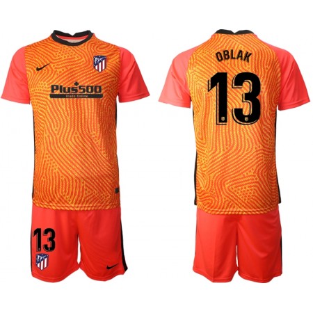 Fußballtrikots Atlético Madrid Jan Oblak 13 Torwart Kinder Trikotsatz 2020-2021 M003 